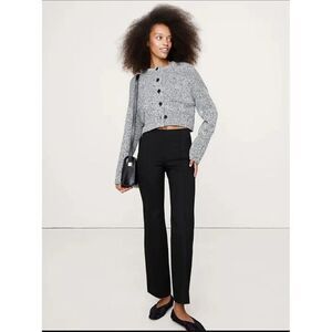 Banana Republic Crop Flare Ponte Pant Black #826941